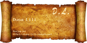 Dusa Lili névjegykártya